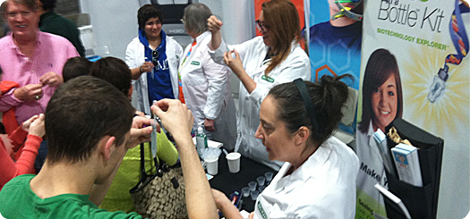 Bio-Rad Science Ambassadors help students capture their own DNA right before their eyes at the 2014 USA Science and Engineering Festival in April